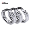 High Strength 304 Stainless Steel Fishing Tackle Connectors Flat Split Double Ring for Sport Jigging for River Fishing Saltwater