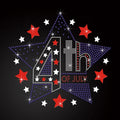 New Arrivals 4th of July Rhinestone Transfer Custom Heat Rhinestone Transfer
