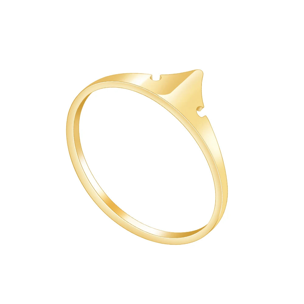 Fashion 18K Gold Plated Stainless Steel Jewelry Mountain Cone Finger Thin Ring  for Men Women Accessories Ring C219016