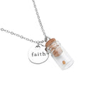 Fashion Minimalist Engraved Stainless Steel Glass Vial Mustard Seed Pendant Necklace Faith Jewelry for Women Tarnish Resistant