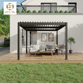 High-Strength Motorized Aluminum Louvered Pergola-Eco-Friendly Waterproof Customizable Sizes Modern Design