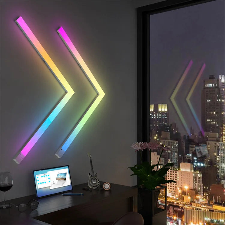 Music Sync Smart RGBIC LED Wall Light DIY App Segmented Control Color-Changing Wall Light for Home Decoration