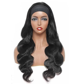 CLJhair Cheap Cheveux Adjustable Band Elastic Headband Wig Brazilian Black 12A 180 Density Body Wave Africa Wigs