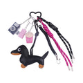 New Miu Style Dachshund Key Chain Distinctive PVC Leather Woven Rope Design Ins Style Puppy Hanging Ornaments with Bag Packaging