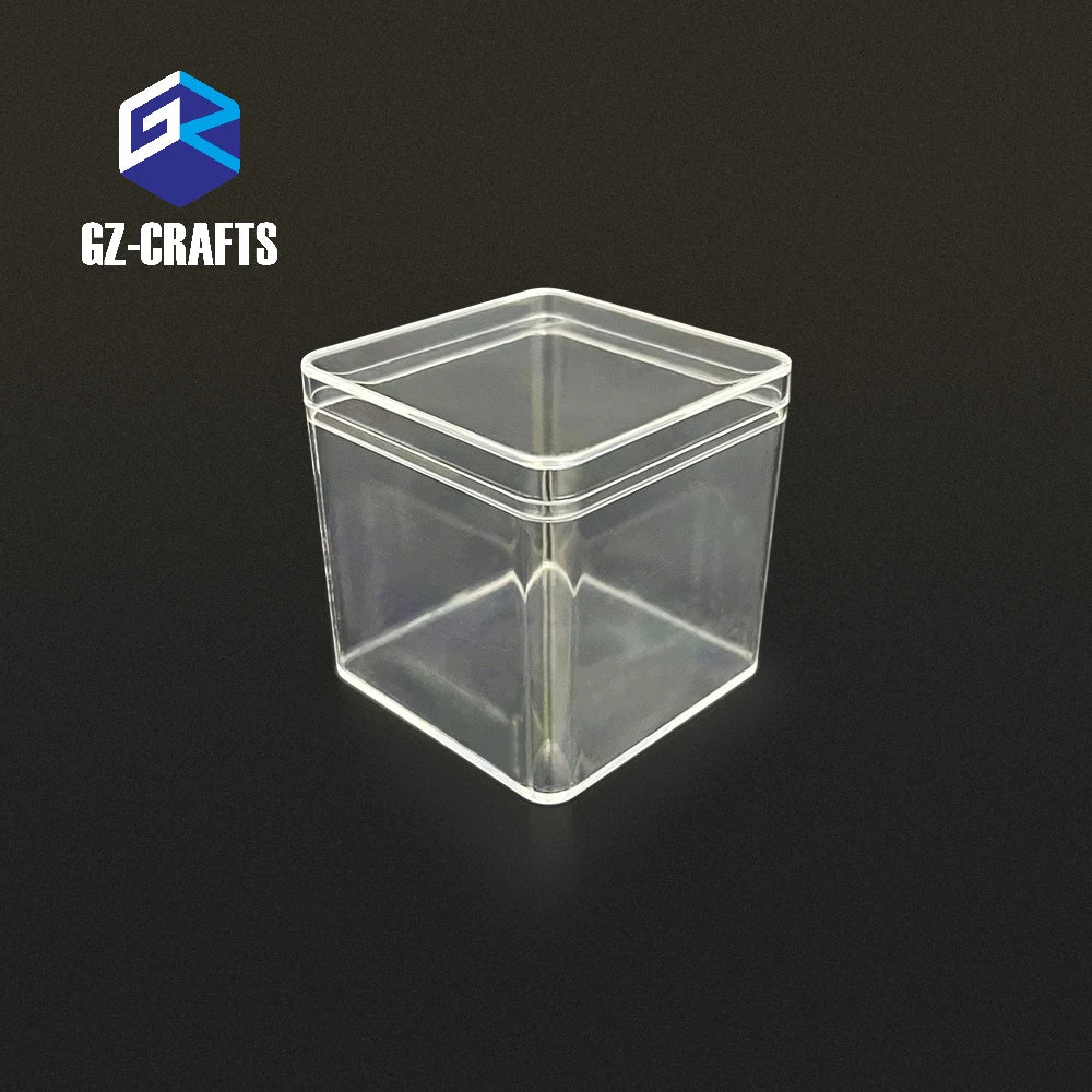 55x55x55mm Plastic Favor Box Clear Acrylic Candy Box Round Corner Acrylic Sugar Box