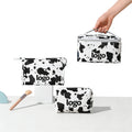 SW New Design Cow PU Makeup Bag Set Fashionable Handheld Cosmetic Bag Set Animal Soft Handle Zipper Toiletry Pouch Set for Women