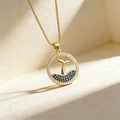 QIKU Exquisite Romantic Sea Mermaid Tail Copper Zircon Women Fashion Necklace Pendant Inlay Crystal Jewelry Gift Wholesale Price