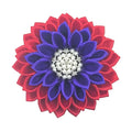 For Silver Plated Silk Ribbon Flower Brooch for Wedding Engagement Gift