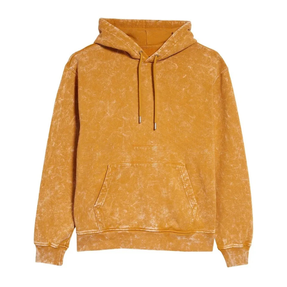 2024 Premium Quality Acid Wash Hoodies 100% Cotton Breathable Windproof OEM Design Eco-Friendly Customizable for Winter