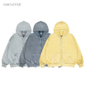 Warm Fleece Outerwear Men's Heavyweight Rivet Embellished Reverse Stitching Hooded Solid Color Autumn Winter Cardigan