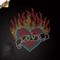 Hot Sale Product Hot Love Heart Strass Transfers Rhinestone Custom Iron on