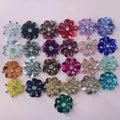 Handmade Colorful Crystal Flowers Clothing Accessories Cloth Patch Bridal Wedding Dress Decoration Flowers