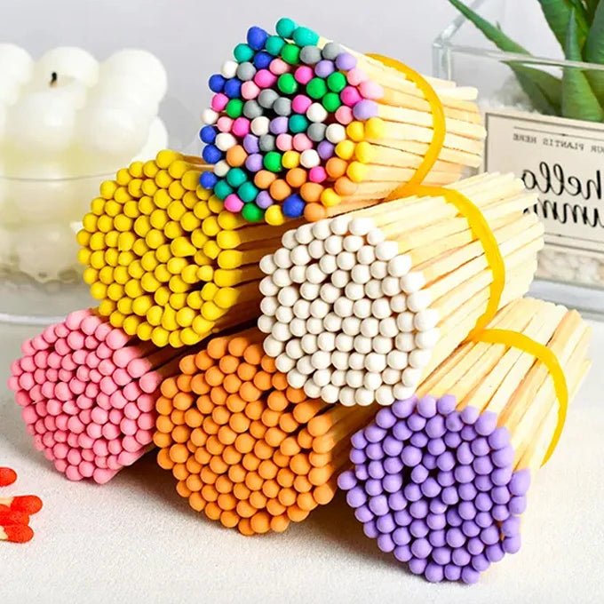 Wholesale Bulk Lower Price 2-3-4 Inch Colorful Matches Safety Candle Matches Luxury Rainbow Matchstick Color Stick Matches