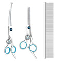 Dog Grooming Scissors with Safety Round Tips Heavy Duty Titanium Pet Grooming Trimmer Kit