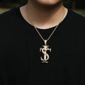 New Brass Zircon Crucifix Charm Necklace Hip Hop Men Woman Dainty Designer Punk Lab Diamond Gold Plated Cross Pendant Jewelry