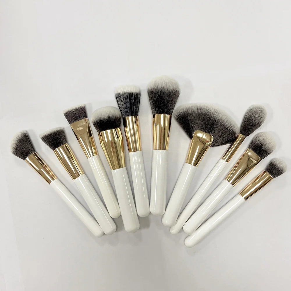 DAHUI MakeupBrush Set 34 Pcs Golden Luxury Makeup Brushes Foundation Eyeshadow Eyebrow Brochas De Maquillaje White Make up Brush