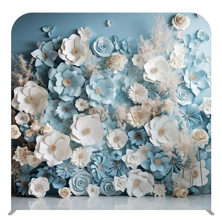 Custom Photography 8x8ft Flower Pillow Case Photo Booth Tension Fabric Backdrop Display Stand Dye Sublimation Printing Easy