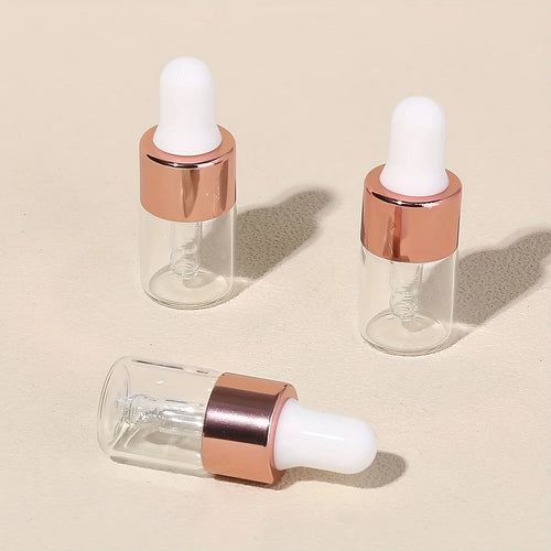 0.07 oz Clear Mini Glass Dropper Bottle with Screen Printing for Essential Oil & Skin Care Cream Skincare Packaging Travel