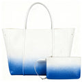 2-Piece Gradient Textured PU Open Top Tote Bag Set Oversized Capacity for Women Summer Shopping Bags