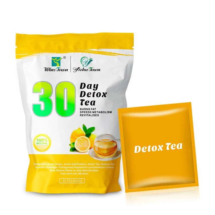 Private Label Traditional Herbal Diet Weight Loss Tea HALAL HACCP GMP Factory Herbal Slimming 30 Days Detox Tea with GREEN TEA