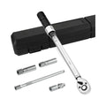 5pcs 3/8 Inch Drive Click Torque Wrench Set 5-45 Ft.-lb./6.8-61.2Nm Dual Direction Adjustable Torque Wrench