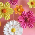 Pink Paper Flowers Fan Pastel Daisy Paper Fans Party Decorations for Wall Hanging Paper Fans Wedding Birthday Graduation Party