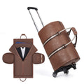 New With Wheels Luggage Travel Bag Waterproof PU Leather Business Suit Bag Men Duffel Travelling Bag