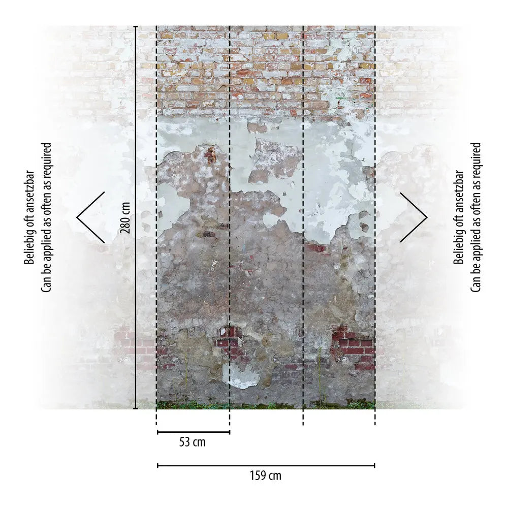 Germany Made Modern Moisture-Proof Photo Wallpaper Mural Stone Look Grey Beige Red Non Woven Vinyl Wall Mural 2.80x1.59m