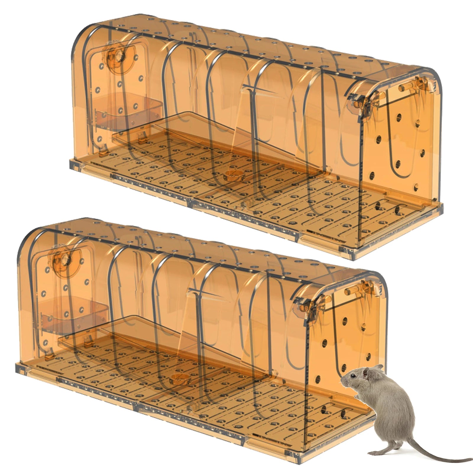 Humane Mouse Trap 100% PC Material Plastic Mouse Catcher Box for Kitchen Living Room Warehouse Effective Plastic Mouse/Rat Trap