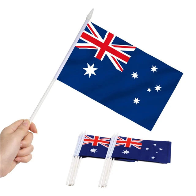 Wholesale National Hand Waving Flag Country Flying Banner Company Logo Hand Held Stick Flag