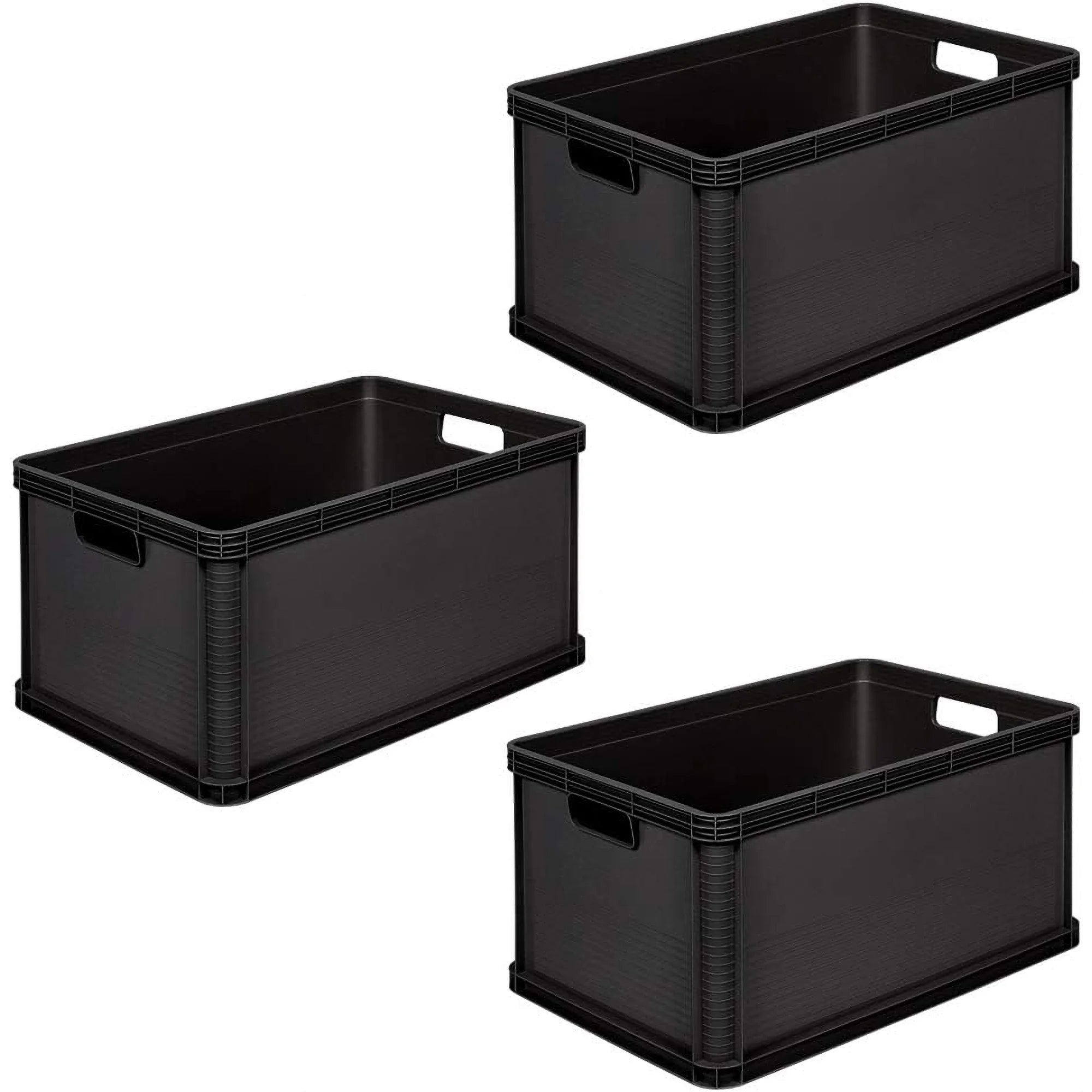 keeeper Robust Transport Box Acid Resistant and Food Safe 60 x 40 x 32 cm 64 l Robert Graphite Grey 3 Pieces