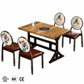 Customized theme retro hot pot table in the restaurant