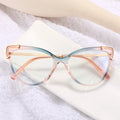 New Cat Eye Frames for Eyeglasses Anti Blue Light Flat Glasses Butterfly Shape TR90 Gradient Metal Eyeglasses Frames Wholesale
