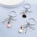 Cute Metal Rectangle Ruler Pen Holder Keychain Lightweight Waterproof Fashion Stationery for Students Kids MegaBDM