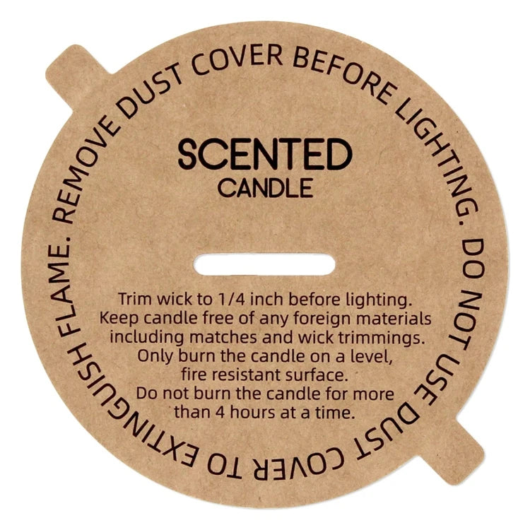 OEM ODM Logo Printing Eco-Friendly Recyclable Biodegradable Kraft Paper Candle Dust Cover Cardboard Scented Candles Dust Cover