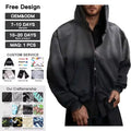 Custom Vintage Distressed Paint Hoodie Acid Wash Heavyweight Sun Faded Zip up Hoodie Cotton French Terry Oversized Men's Hoodies
