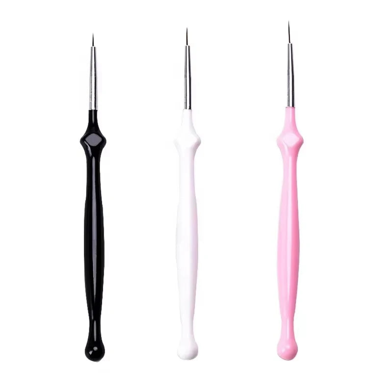 White Black Pink Oval Nail Brush Set Extra Fine Liner Brush for Nail Art Custom Logo Nylon Hair Wood Handle Professional Use
