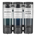 Bathroom No Drill Wall Mounted 3 Chamber Shampoo and Conditioner Soap Dispenser for Shower