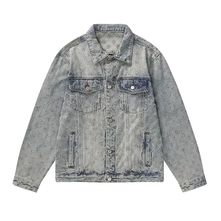 Men's Fashionable Winter Denim Jacket with Thick Fleece and Fur Collar for Extra Warmth and Casual Style
