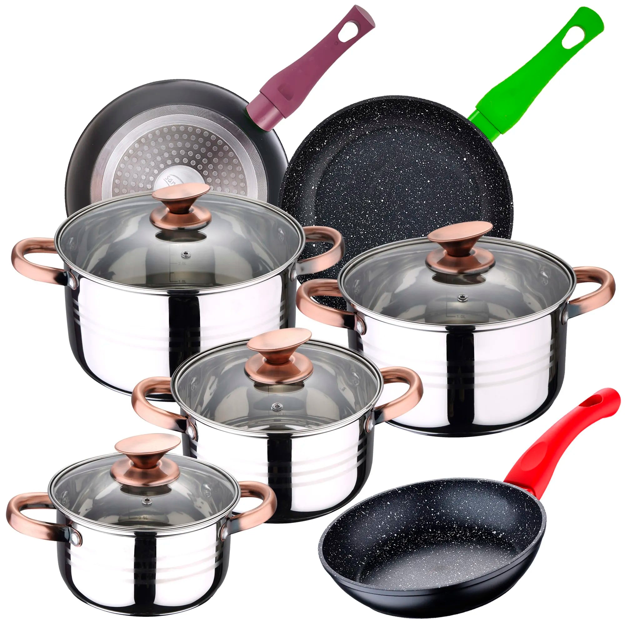 SAN IGNACIO Nona 8-piece stainless steel cookware set with frying pans (20/24/28 cm) SAN IGNACIO Jolie forged aluminum