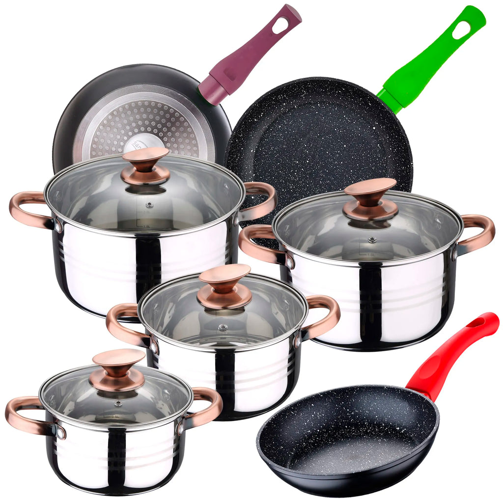 SAN IGNACIO Nona 8-piece stainless steel cookware set with frying pans (20/24/28 cm) SAN IGNACIO Jolie forged aluminum
