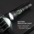 TS12 Custom 1350lm LED Bright Flashlight New Waterproof Emergency Light with Intelligent Power Indicator Aluminum Alloy Body