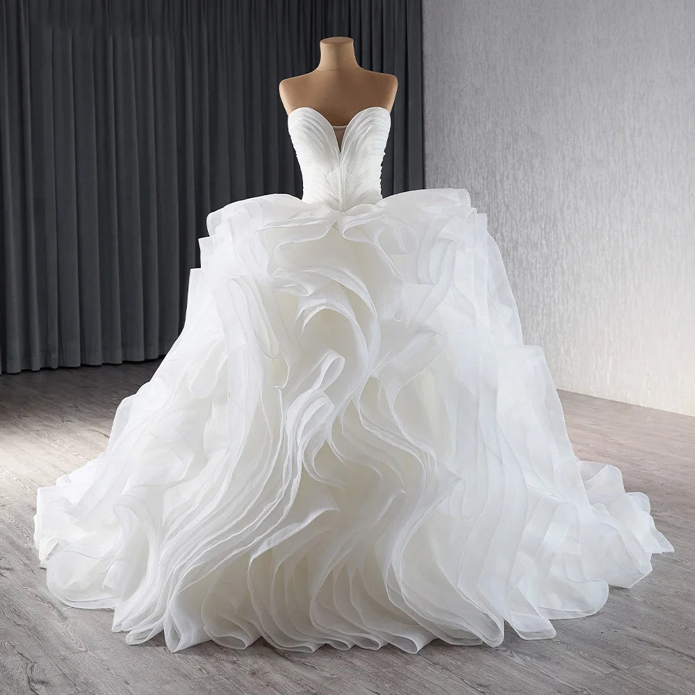 Jancember 241074 Boho Sweetheart Ruched Bridal Ball Gown Wedding Dresses for Girls