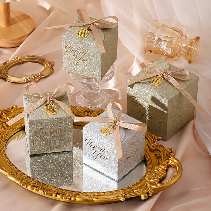 JUXINDA Stylish European-style Wedding Candy Boxes: Niche and High-End Candy Gift Boxes & Wedding Candy Bags