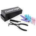 Stainless Steel Tape Hair Extensions Pliers Flat Surface Sealing Tool Kit for Professional Use