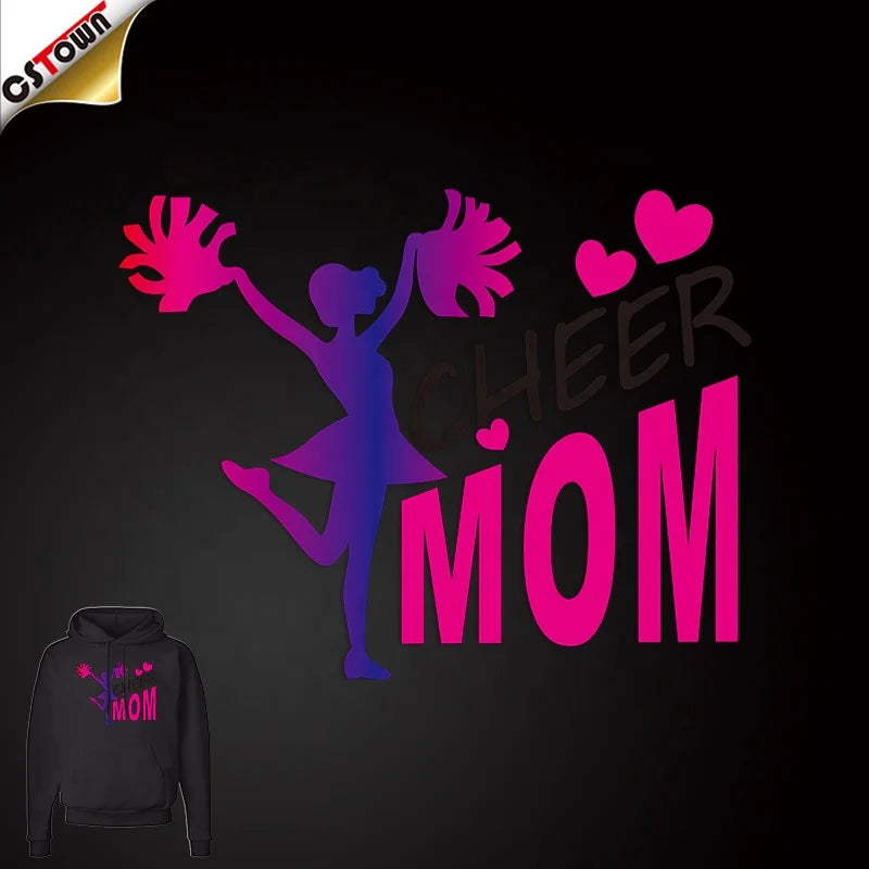 2024 New Products Trending Rhinestone Transfer Cheer Mom Vinyl Heat Transfer Logo