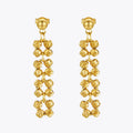 Latest 18K Gold Plated Stainless Steel Jewelry Mini Ball Tassel Beaded Drop Earrings Waterproof for Women Gift Earrings E241616