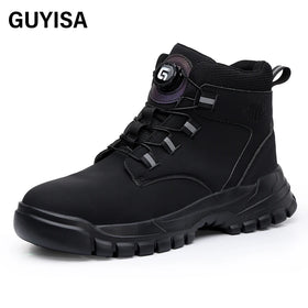 GUYISA Wholesale Customised Men's Safety Shoes Waterproof Wear-Resistant Steel Toe Puncture Resistant Safety Boot