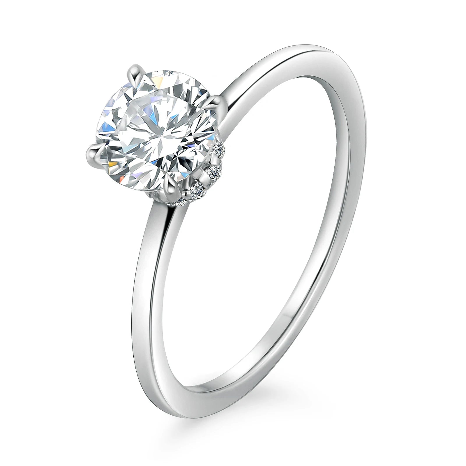 IGI LAB Diamond Solitaire Engagement Ring 1.0 Carat TW Laboratory-Grown Diamond Women Wedding Jewelry 18kt White Gold Ring