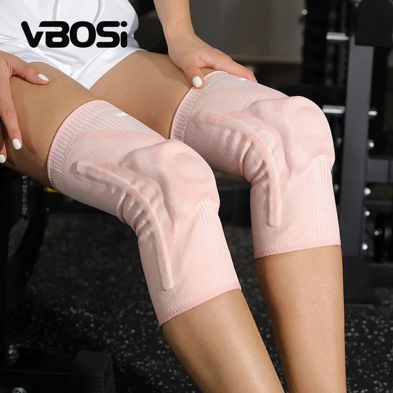 VBOSI 2026 Professional Silicone Gel Knee Brace Customized LOGO Bodybuilding Knee Support for Women Men Knee Pain Protection